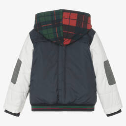 Lapin House-Boys Blue & White Varsity Puffer Jacket | Childrensalon Outlet