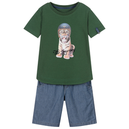 Lapin House-Boys Green & Blue Shorts Set | Childrensalon Outlet
