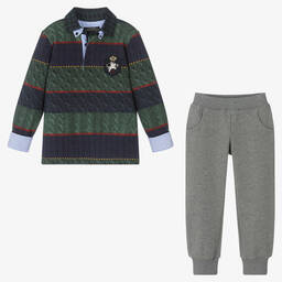 Lapin House-Boys Green & Blue Trousers Set | Childrensalon Outlet