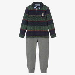 Lapin House-Boys Green & Blue Trousers Set | Childrensalon Outlet