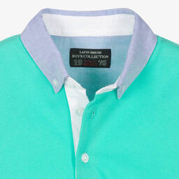 Lapin House-Boys Green Cotton Piqué Polo Shirt  | Childrensalon Outlet