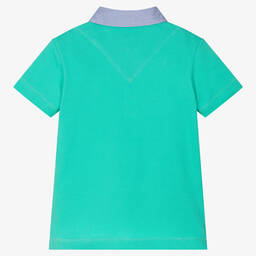 Lapin House-Boys Green Cotton Piqué Polo Shirt  | Childrensalon Outlet