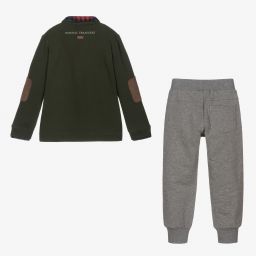 Lapin House-Boys Green & Grey Tracksuit | Childrensalon Outlet