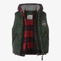 Lapin House-Boys Green Layered Hooded Gilet | Childrensalon Outlet