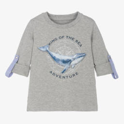 Lapin House-Boys Grey Adventure Jersey Top | Childrensalon Outlet