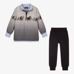 Lapin House-Boys Grey & Blue Tracksuit | Childrensalon Outlet