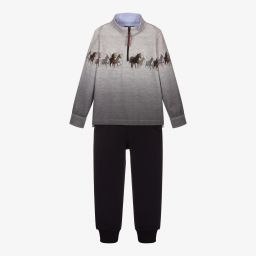 Lapin House-Boys Grey & Blue Tracksuit | Childrensalon Outlet