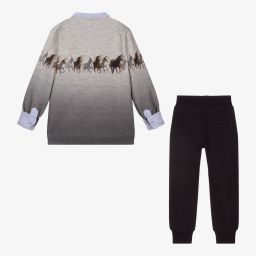 Lapin House-Boys Grey & Blue Tracksuit | Childrensalon Outlet