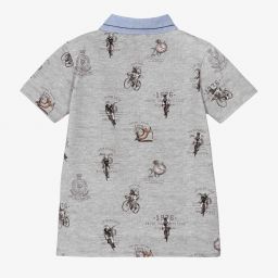 لابين هاوس-Boys Grey Cotton Polo Shirt | Childrensalon Outlet