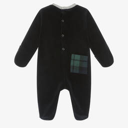 Lapin House-Boys Grey & Navy Blue Cotton Babygrow | Childrensalon Outlet