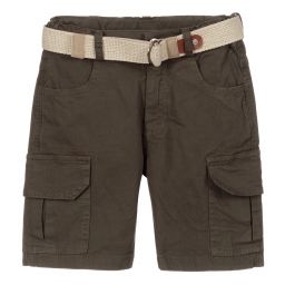 Lapin House-شورت كارغو قطن تويل لون أخضر كاكي | Childrensalon Outlet