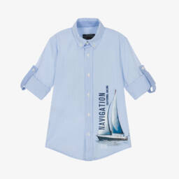 Lapin House-Boys Nautical Stripe Shirt with Boats | Childrensalon Outlet