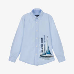 Lapin House-Boys Nautical Stripe Shirt with Boats | Childrensalon Outlet