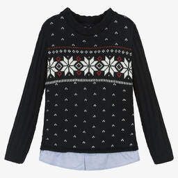 لابين هاوس-بلوفر أكريليك وقطن محبوك لون كحلي للأولاد | Childrensalon Outlet