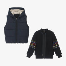 Lapin House-Boys Navy Hooded Gilet and Jumper | Childrensalon Outlet