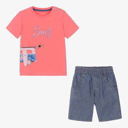 Lapin House-Розовая футболка и синие шорты из хлопка | Childrensalon Outlet