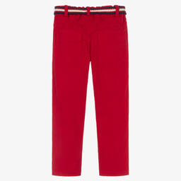 Lapin House-Boys Red Cotton Chino Trousers | Childrensalon Outlet