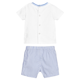 Lapin House-Boys White & Blue Shorts Set | Childrensalon Outlet