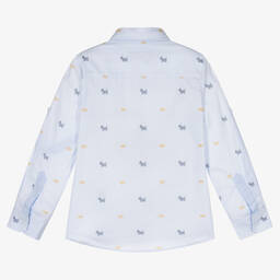 Lapin House-Boys White & Blue Stripe Shirt | Childrensalon Outlet
