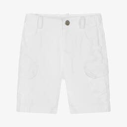 Lapin House-Boys White Cotton Cargo Shorts | Childrensalon Outlet