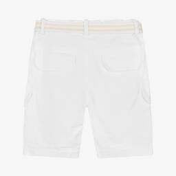 Lapin House-Boys White Cotton Cargo Shorts | Childrensalon Outlet