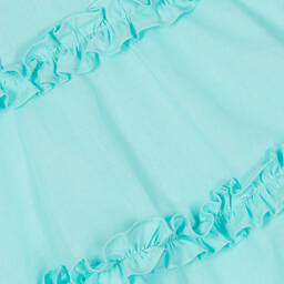 Lapin House-Girls Aqua Blue Cotton Ruffle Dress | Childrensalon Outlet