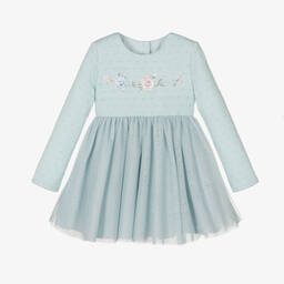 Lapin House-Girls Aqua Blue Knitted Dress | Childrensalon Outlet