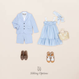 Lapin House-Girls Aqua Cotton Stripe Hairband | Childrensalon Outlet