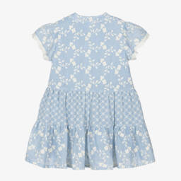 Lapin House-Girls Azure Floral Embroidered Dress | Childrensalon Outlet