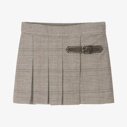 Lapin House-Girls Beige Check Pleated Skort | Childrensalon Outlet