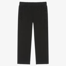 Lapin House-Girls Black Milano Jersey Frill Trousers | Childrensalon Outlet