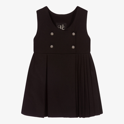 Lapin House-Girls Black Pinafore Dress | Childrensalon Outlet