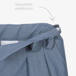 Lapin House-Girls Blue Chambray Cropped Trousers | Childrensalon Outlet