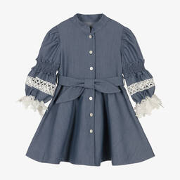 Lapin House-Girls Blue Chambray Shirt Dress | Childrensalon Outlet