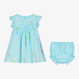 Lapin House-Girls Blue Cotton Dress Set | Childrensalon Outlet