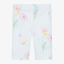Lapin House-Girls Blue Cotton Floral Shorts Set | Childrensalon Outlet