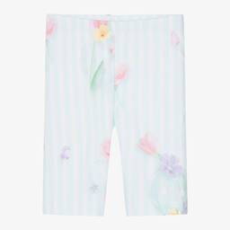 Lapin House-Girls Blue Cotton Floral Shorts Set | Childrensalon Outlet