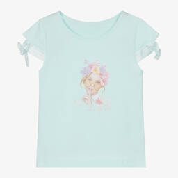 Lapin House-Girls Blue Cotton Floral Shorts Set | Childrensalon Outlet