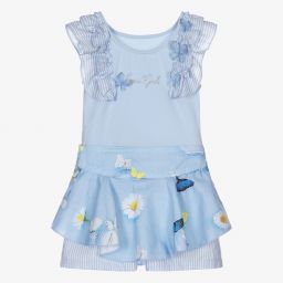 Lapin House-Голубой топ и шорты из хлопка для девочек | Childrensalon Outlet