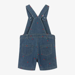 Lapin House-Girls Blue Denim Heart Dungaree Shorts | Childrensalon Outlet