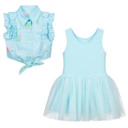 Lapin House-Girls Blue Dress & Blouse Set | Childrensalon Outlet