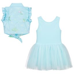 Lapin House-Girls Blue Dress & Blouse Set | Childrensalon Outlet