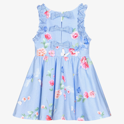 Lapin House-Girls Blue Floral Cotton Dress | Childrensalon Outlet