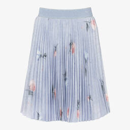 Lapin House-Girls Blue Floral Pleated Skirt | Childrensalon Outlet