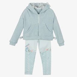 Lapin House-طقم ليغنغز قطن لون أزرق للبنات | Childrensalon Outlet