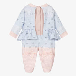 Lapin House-Girls Blue & Pink Cat Babygrow | Childrensalon Outlet