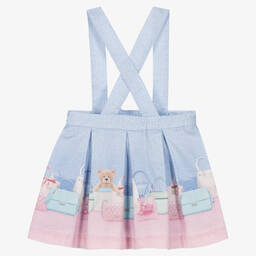 Lapin House-Girls Blue & Pink Cotton Bear Skirt | Childrensalon Outlet