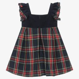Lapin House-Girls Blue & Red Cotton Tartan Dress | Childrensalon Outlet