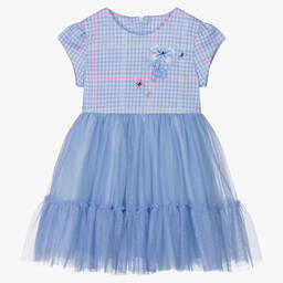 Lapin House-Girls Blue Sparkle Tulle Dress | Childrensalon Outlet