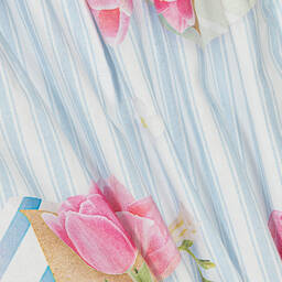 Lapin House-Girls Blue Striped Floral Skirt | Childrensalon Outlet